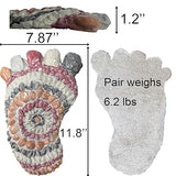 Garden Path Paved with River Pebbles -Footprint Stepping Stones -Garden, Terrace, Garden or Sidewalk Horticultural Design Decorative Stones-Fake Pebbles Children's Stepping Stones (2-piece Set) # A