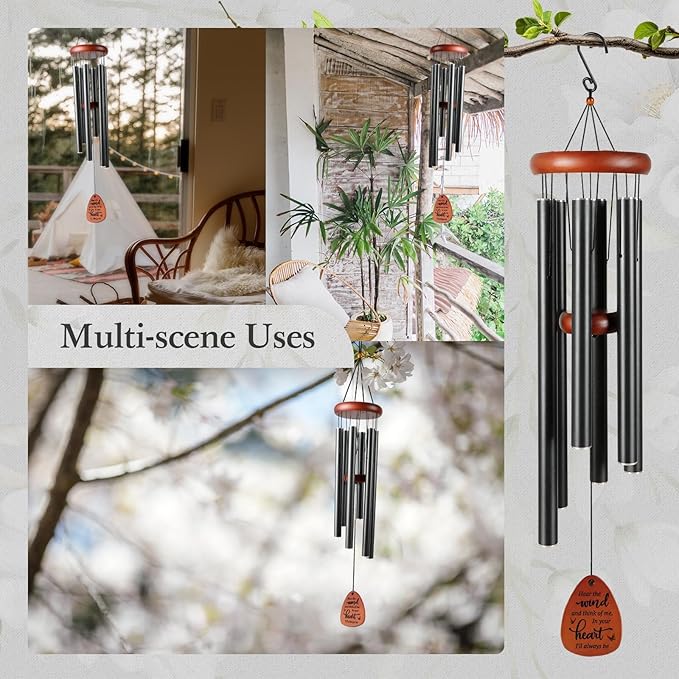 SteadStyle Memorial Gifts Wind Chimes - Sympathy Gifts for Loss of Loved One, Gifts for Who Loss of Dad, Mom, Brother, Friend, Sympathy Bereavement Gift Baskets Home Outdoor Garden Patio Decor (36 IN)
