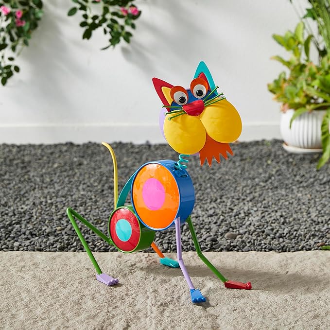 Glitzhome Metal Novelty Garden Statue Outdoor Decoration