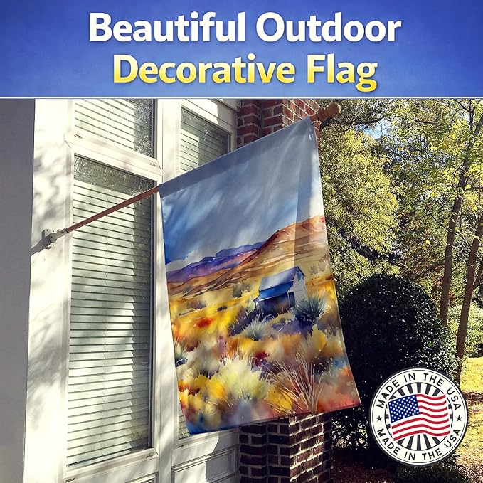 Caroline's Treasures Nevada Sagebrush in Watercolor House Flag Large Porch Sleeve Pole Decorative Outside Yard Banner Artwork Wall Hanging, Polyester, House Size, Multicolor