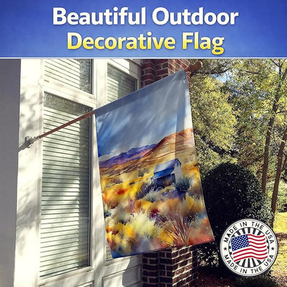 Caroline's Treasures Nevada Sagebrush in Watercolor House Flag Large Porch Sleeve Pole Decorative Outside Yard Banner Artwork Wall Hanging, Polyester, House Size, Multicolor