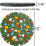 Paving Bricks for The Courtyard gate - Decorative Statues for The Entrance Path, Mosaic Stepping Stone - Garden Lawn Outdoor Decoration Stone 12 inches (Green)
