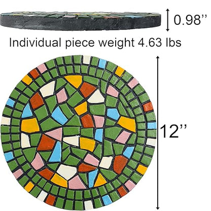 Paving Bricks for The Courtyard gate - Decorative Statues for The Entrance Path, Mosaic Stepping Stone - Garden Lawn Outdoor Decoration Stone 12 inches (Green)