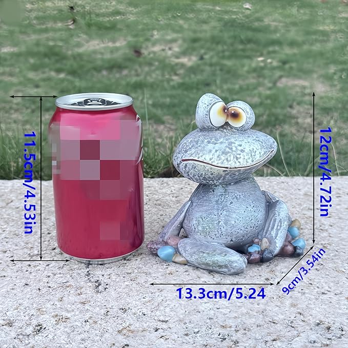 Hand-Painted Resin Frog Statue - Weather-Resistant Outdoor & Indoor Decor for Garden, Patio, Living Room & Desk