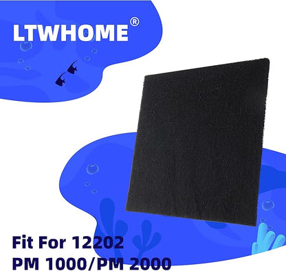 LTWHOME Value Pack of Polyester and Carbon Filter Pads Fit for Danner 12202 Pondmaster PM 1000 and PM 2000 (Pack of 6)