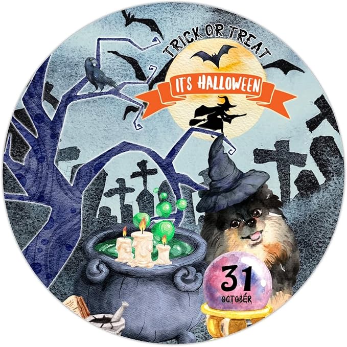 Retro Metal Sign 12"x12",Happy Halloween Scary Night Grave Witch Bats Trick Or Treat Dog Aluminum Tin Metal Sign for Home Living Room Bedroom Garden Farm Patio Decor Wall Art Poster