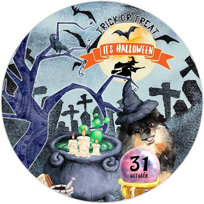 Retro Metal Sign 12"x12",Happy Halloween Scary Night Grave Witch Bats Trick Or Treat Dog Aluminum Tin Metal Sign for Home Living Room Bedroom Garden Farm Patio Decor Wall Art Poster