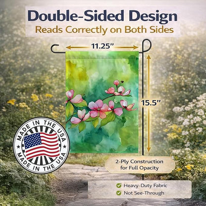 Caroline's Treasures Virginia American Dogwood in Watercolor Garden Flag Mailbox Flag Decorative Yard Flag Banner Outside Patio Artwork Yard Flower Beds, Garden Size, Multicolor