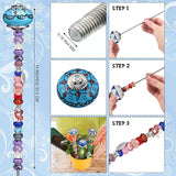 Silipull 255 Pcs 14 Inch Christmas Garden Stakes Decorative Blue and White Porcelain Ceramic Round Beaded Garden Stakes Decor Fairy Sticks for Indoor Outdoor Yard Lawn Pathway Patio Decoration