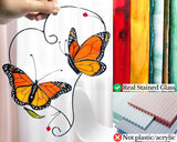 Monarch Butterfly Gifts for Grandma & Mom, Butterflies Suncatcher Stained Glass Window Hanging, Real Handmade Sun Catcher Indoor Window, Decorations in Garden Decor Ornament for Mother