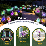 Solar Garden Lights Outdoor - Solar Flowers Lights Outdoor Decorative Waterproof, 40 Hour Coloring Changing Lily Flower Yard Pathway Light Solar Powered, Cemetery Decoration, Backyard Decor, 4pcs