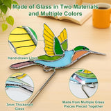 Stained Glass Hummingbird Gifts for Women, Hanging Plant Planter Flower Huggers Balcony Decoration, Mothers Day Birthday Gifts for Mom Grandma from Daughter Son, Bird Lover Plant Pots Accessories