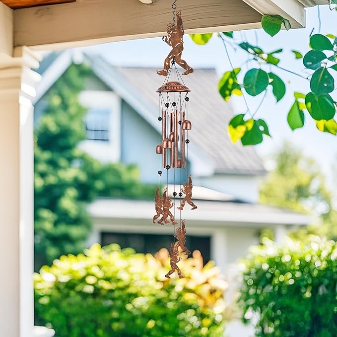 Outdoor Wind Chimes Big Foot Sasquatch Gifts Metal Windchimes for Men/Women/Memorial Gift Metal WindChimes for Outside/Indoors, Home, Lawn, Porch, Patio, Garden Decor