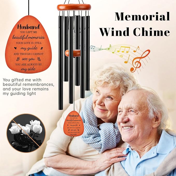 Memorial Gifts for Loss of Husband, 32" Memorial Sympathy Wind Chimes for Loss of Husband, Sympathy/Bereavement/Remembrance Gifts for Loss of Husband