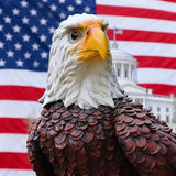 Garden Sculpture & Statue Flight of Freedom American Bald Eagle Hanging Bird Decor - Hand-Painted Majestic America Indoor/Outdoor USA Decor for Patio, Office