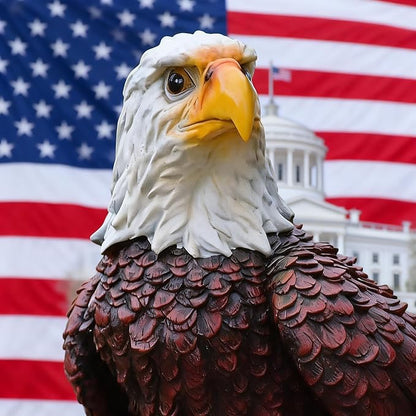 Garden Sculpture & Statue Flight of Freedom American Bald Eagle Hanging Bird Decor - Hand-Painted Majestic America Indoor/Outdoor USA Decor for Patio, Office