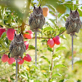 4Pcs Fake Owl Hanging Decoration, Reflective Bird Scare for Garden Patio, Plastic Owl Deterrent with Reflective Tape to Scare Birds Away for Windows Tree