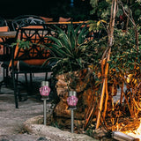 Hemobllo 4pcs Colorful Solar Diamond Design Garden Path Lights Waterproof LED Landscape Lamps for Outdoor Yard and Patio Decoration