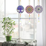 Sinor 6 Pcs Diamond Painting Wind Chimes Suncatcher, Hanging Crystal Double Sided Chime Ornament Decor for Garden Window Home DIY Kits for Adults -Style B
