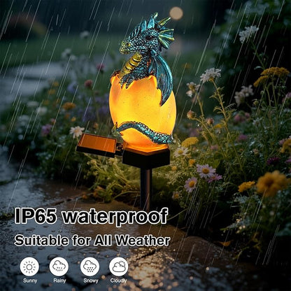 Solar Dragon Garden Decor Dragons Gifts for Women- Dragon Statue Outdoor with Egg Light Lawn Ornaments Solar Egg Lights for Easter Outside Yard Whimsical Art Outdoor Medieval Decor (Green)