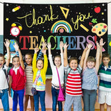 Large Happy Teacher Day Banner Decorations Flag Outdoor 71x44 Inch,Teacher Gifts for Indoor Home House Decor Party Supplies,Yard Sign Background for Photography