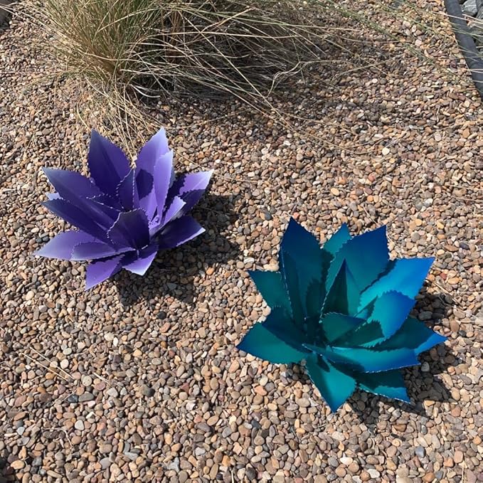 Decorative Metal Agave (Cupreate) - Garden Art (Turquoise)