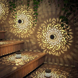 Solar Mandala Fence Lights, Decorative Solar Mandala Lights, Waterproof LED Decorative Lighting for Garden Post Patio Backyard Yard Art Decor