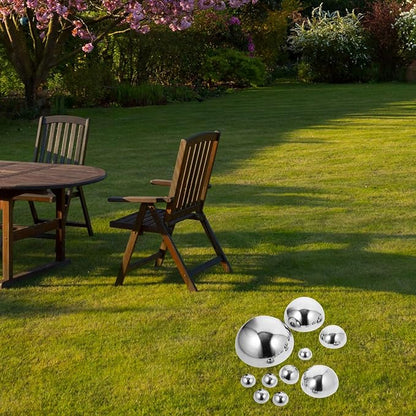 YARNOW 10Pcs Stainless Steel Gazing Balls - Mirror Polished Reflective Garden Spheres for Outdoor Decor, Home Pond, Swimming Pool, 6 Sizes