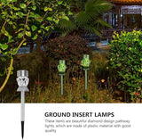 Hemobllo 4pcs Colorful Solar Diamond Design Garden Path Lights Waterproof LED Landscape Lamps for Outdoor Yard and Patio Decoration
