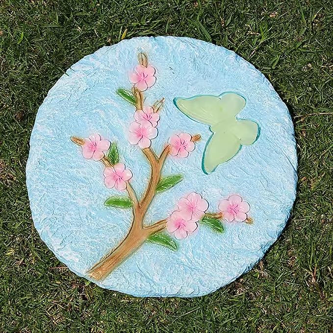 Stepping Stone Decorative Step Stones That Stake Into The Ground, Landscaping Stepping Stone/Walkway Tiles, Yard Decor Pathway Pavers Stones Ornaments(Blue)