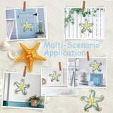 Starfish Coastal Wall Decor Art, Starfish Beach Theme Bathroom Decor for Bedroom House Home, 12" Hanging Glass Sculpture, Beach Wall Art Ocean Gifts for Women & Men (Blue)