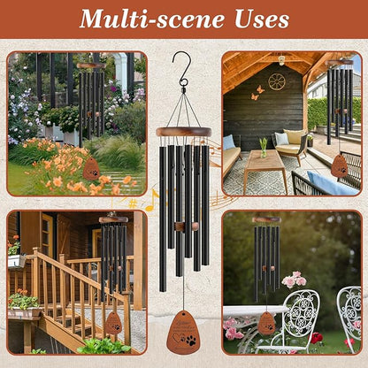Pet Memorial Wind Chimes for Dogs or Cat - Large Outdoor Sympathy Gift for Loss Dog/Cat, Outdoor Aluminum Windchime with Healing Tones, Garden Decor & Comforting Bereavement Present