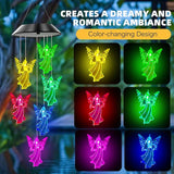 Angel Solar Wind Chimes, Angel Wind Chimes for Outside,Best Gifts for Mom Grandma Women Wife Aunt Sister, Unique Mobile Wind Chime, Garden Yard Decor