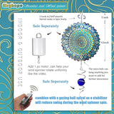 Wind Spinner Mandala Peacock - 12In Laser Cut Stainless Steel Wind Spinners Outdoor, 3D Kinetic Hanging Sculpture, Rustproof Metal Garden Decor Yard Art, Unique Gift for Women, Men, Holidays