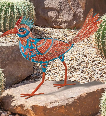 Regal Art & Gift Henna Roadrunner Decor - Decorative Metal Sculpture, Outdoor Bird Decor for Patio, Porch & Garden Décor - Medium