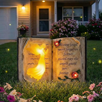 Candieslife Outdoor Solar Angel Garden Stakes Lights - Praying Guardian Angel Figurines, Waterproof Memorial Grave Decorations Gifts for Cemetery Outdoors Lawn Yard Patio Home Decor
