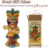 Solar Tiki Garden Statue with LED Eyes Outdoor Polynesian Drummer Hawaiian Party Decor Solar Light Ornament for Patio Porch Lawn or Tiki Lover Best Gifts for Tiki Lovers
