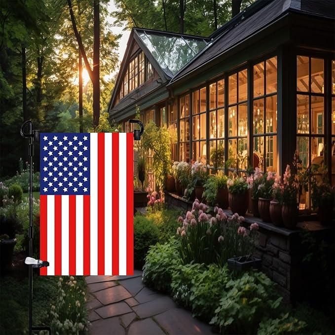 Garden Flag Pole Stand Holder,Akeydeco 2 Pack Garden Flags for Outside with Flag Stopper and Clip Waterproof Powder-Coated Paint for Flag Pole Holder for Outside House,Yard Flags for Outside