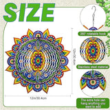 Mandala Wind Spinners, 12inch Metal Wind Spinners Outdoor for Yard and Garden,Stainless Steel Hanging Wind Spinner, Kinetic Yard Art Garden Decor Ornament Gifts