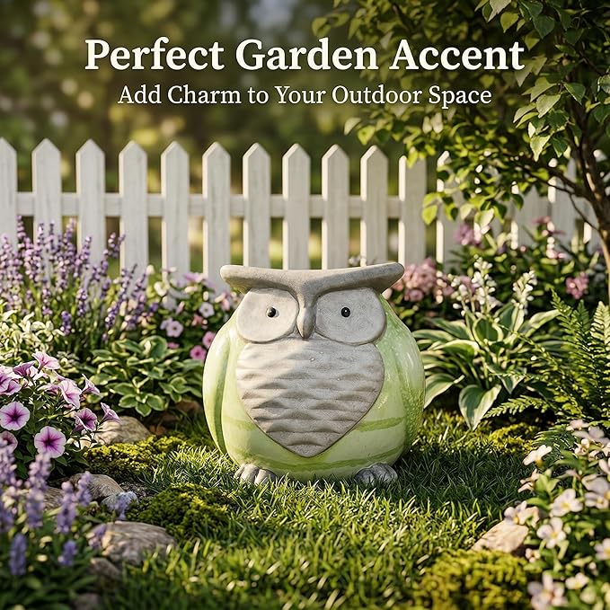 Topadorn Ceramic Owl Statue for Garden Décor,Garden Statue Figurine Tableshelp Ornaments Statues
