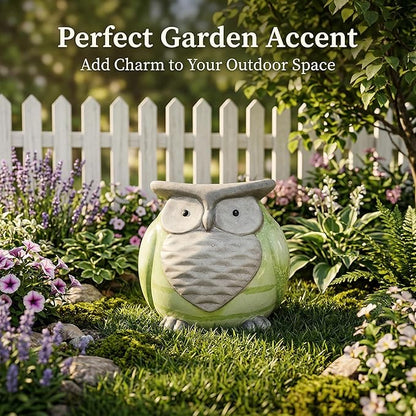 Topadorn Ceramic Owl Statue for Garden Décor,Garden Statue Figurine Tableshelp Ornaments Statues