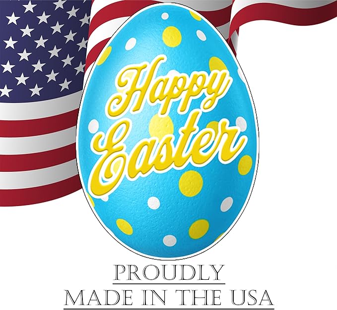 Happy Easter Classic Yard Sign Home Decor Lawn Decoration With Stakes Easter Egg (Blue)