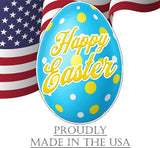 Happy Easter Classic Yard Sign Home Decor Lawn Decoration With Stakes Easter Egg (Blue)