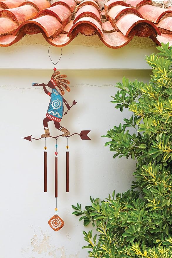 Sunset Vista Designs Kokopelli Arrow Wind Chime, 22"