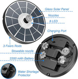 AISITIN 4W Solar Fountain with Lights, Chargeable Solar Bird Bath Fountains Built-in 2200mAh Battery, 2026 Upgrade Glass Panel Solar Water Pump for Bird Bath, Garden, Pond, Pool, Fish Tank, Aquarium
