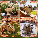 Sunthus Garden Gnomes Decorations for Yard Bunny Statue Funny Outdoor Decor Rabbit