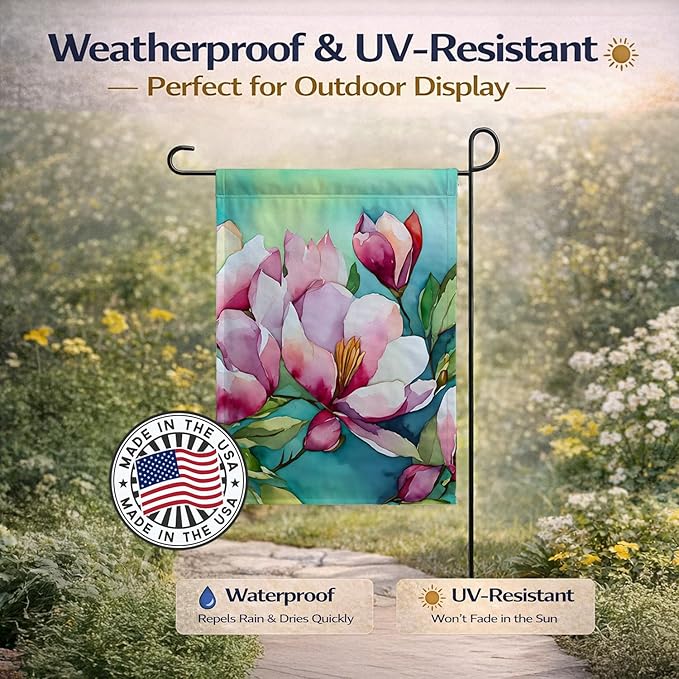 Caroline's Treasures Louisiana Magnolias in Watercolor Garden Flag Mailbox Flag Decorative Yard Flag Banner Outside Patio Artwork Yard Flower Beds, Garden Size, Multicolor