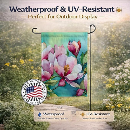 Caroline's Treasures Louisiana Magnolias in Watercolor Garden Flag Mailbox Flag Decorative Yard Flag Banner Outside Patio Artwork Yard Flower Beds, Garden Size, Multicolor