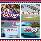 2x4 Ft American Bunting Flags Outdoor, USA Pleated Fan Flag for Outside, 4th of July Decorations Memorial Day Patriotic Flags Bunting Outdoor Indoor Decor (Set of 2)