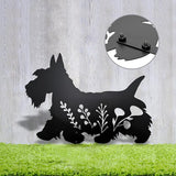 Dog Garden Stake - Unique Gift for Dog Lovers, Black Metal Outdoor Decor, Durable Yard Art Statue (Scottish Terrier)